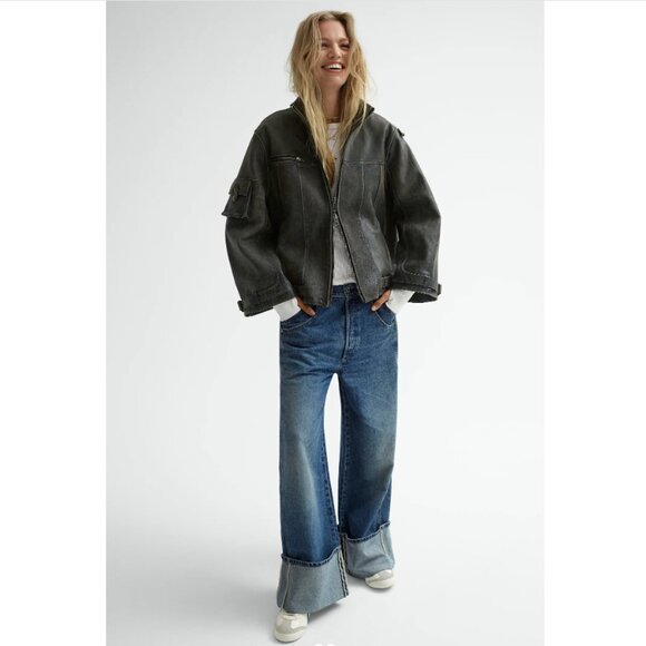 new Free People We The Free Final Countdown Cuffed Low-Rise Jeans ZERO 254 6M3T - Picture 4 of 15